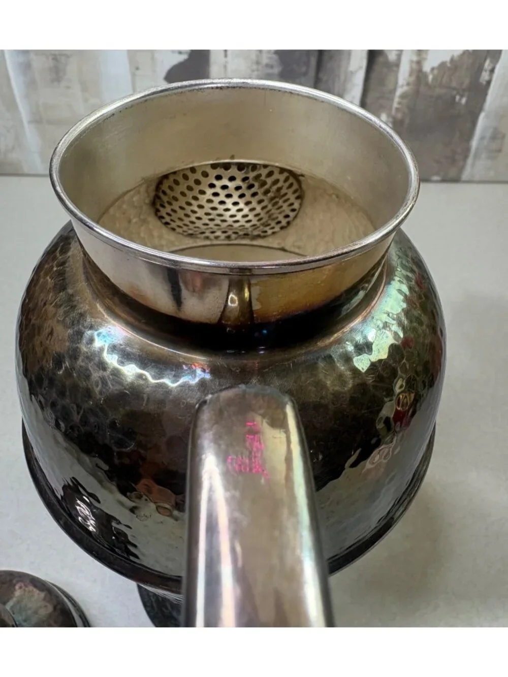 Vintage Art Deco Apollo EPNS Bernard Rice's Sons Cocktail Shaker 4339 Hammered